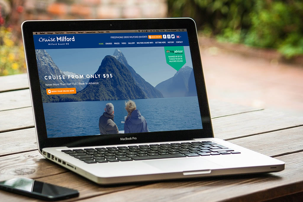 Cruise Milford Website design